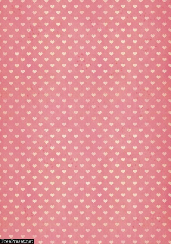 Pink Hearts Wrapping Paper Texture