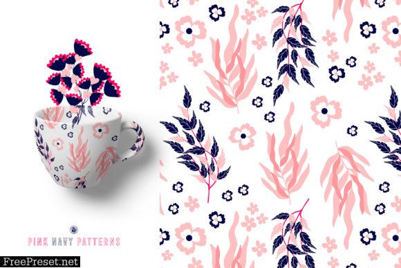 Pink Navy Vector Patterns