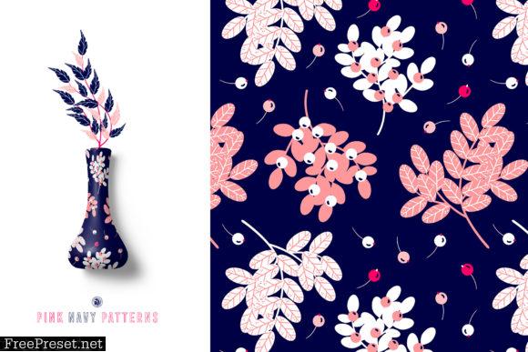 Pink Navy Vector Patterns