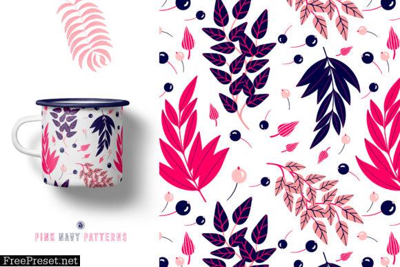 Pink Navy Vector Patterns