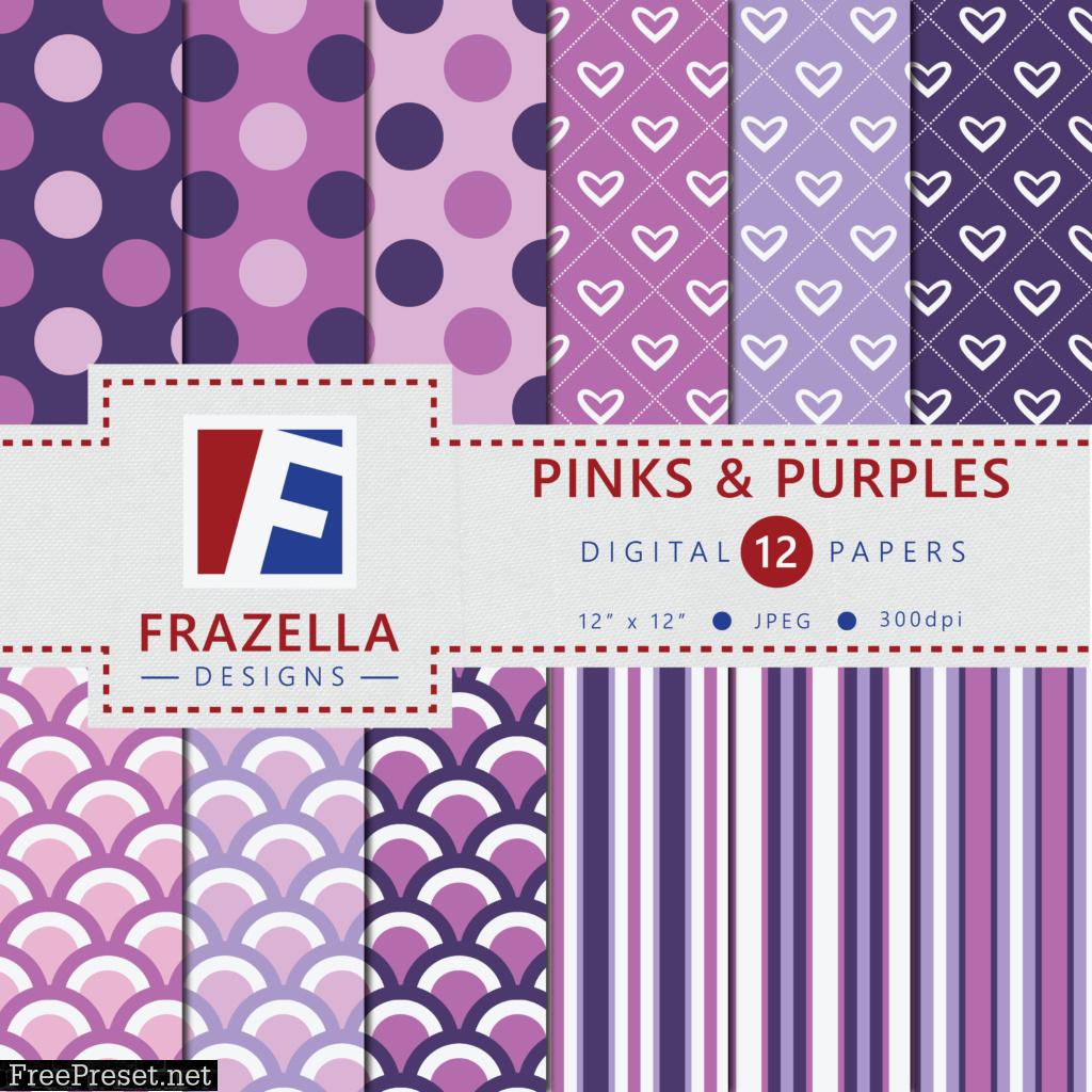 Pinks and Purples Digital Paper Collection