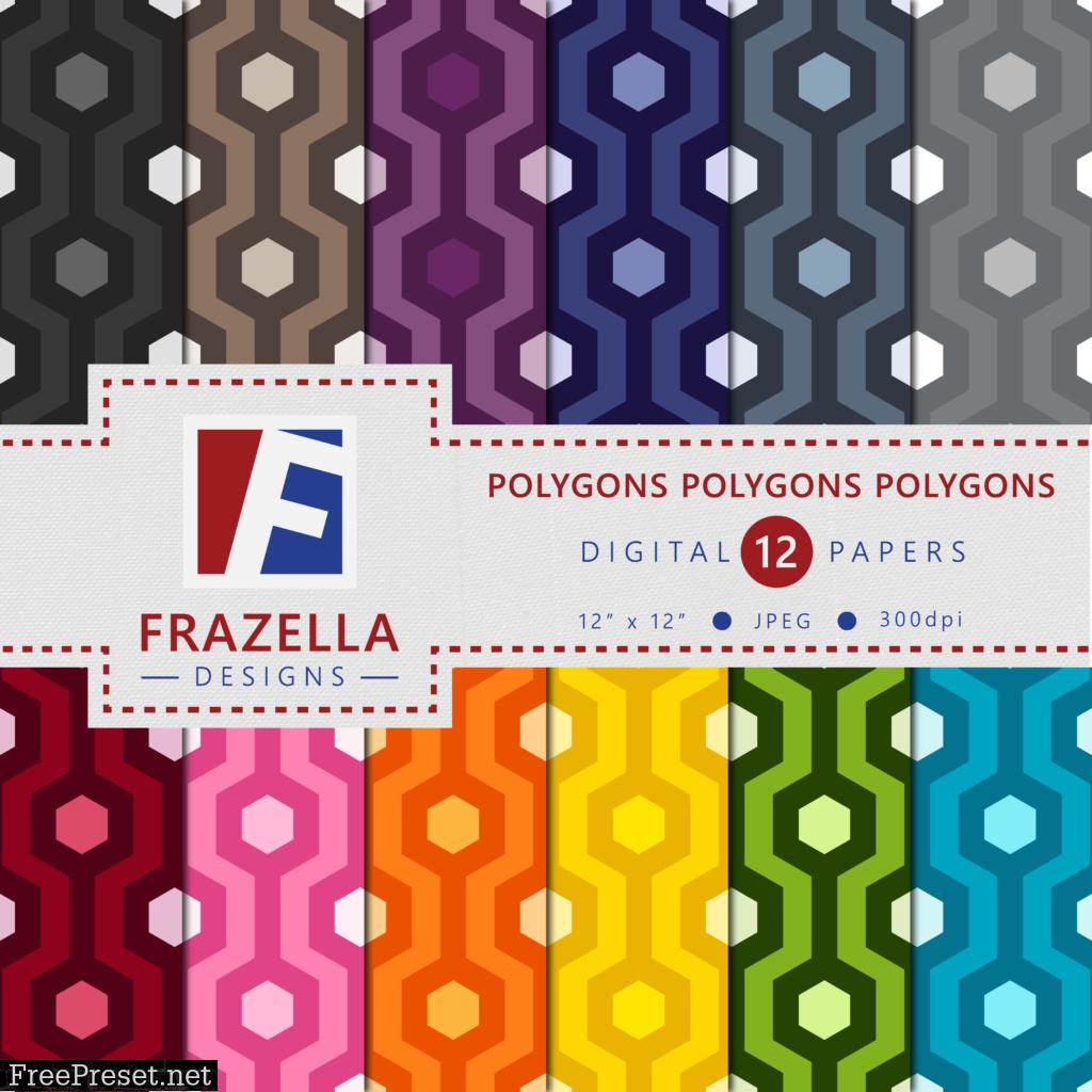 Polygons Polygons Polygons Digital Paper Collection