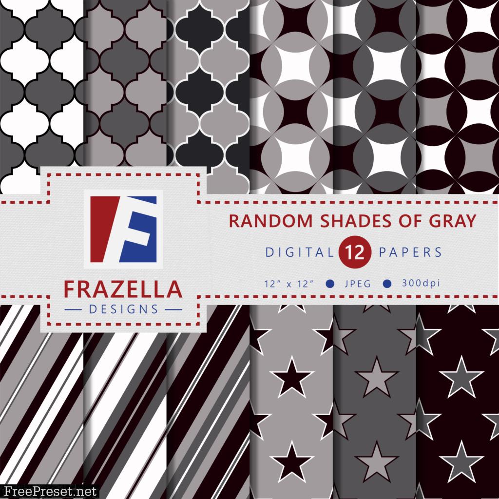 Random Shades of Gray Digital Paper Collection