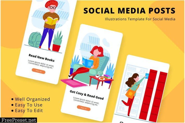 Read Book Social Media Template XC79XWA