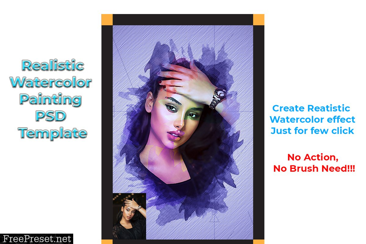 Realistic Watercolor PSD Template 4570617