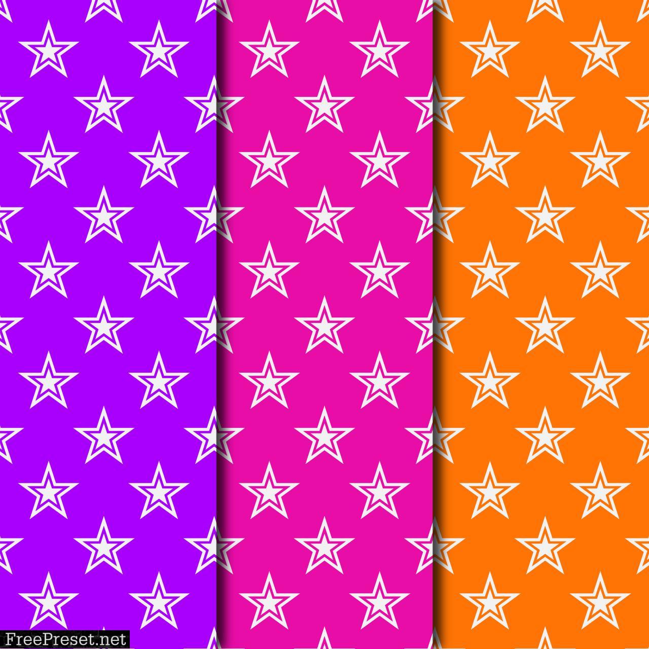 Retro 1980\'s Star Pattern Digital Paper Collection