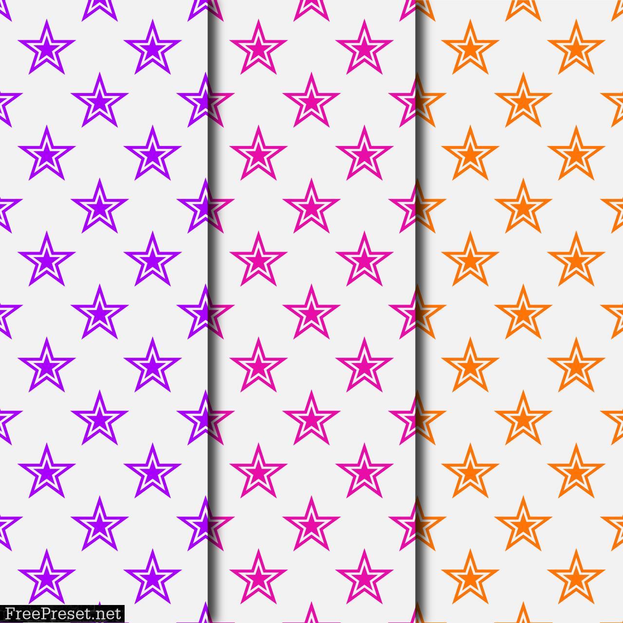 Retro 1980\'s Star Pattern Digital Paper Collection