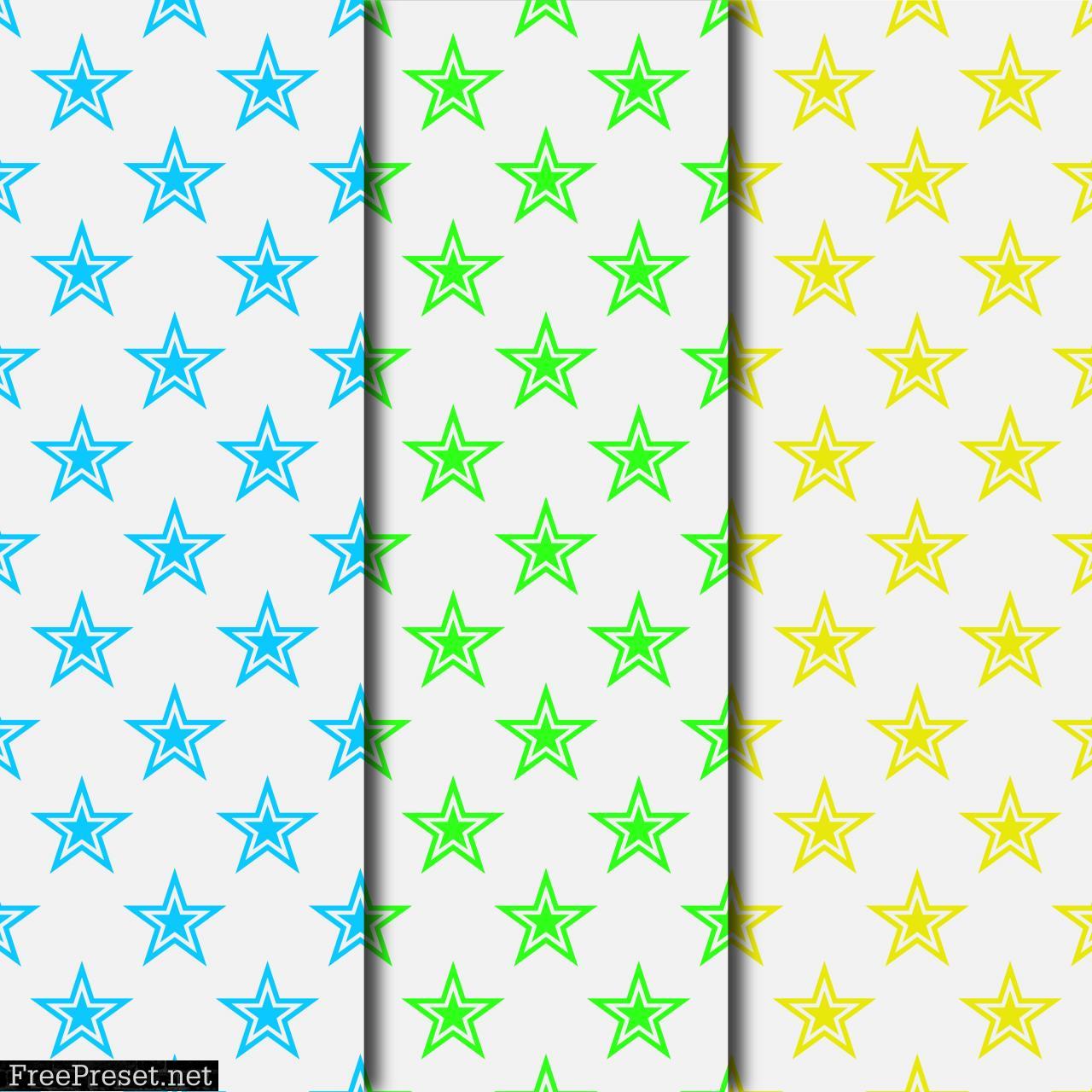 Retro 1980\'s Star Pattern Digital Paper Collection