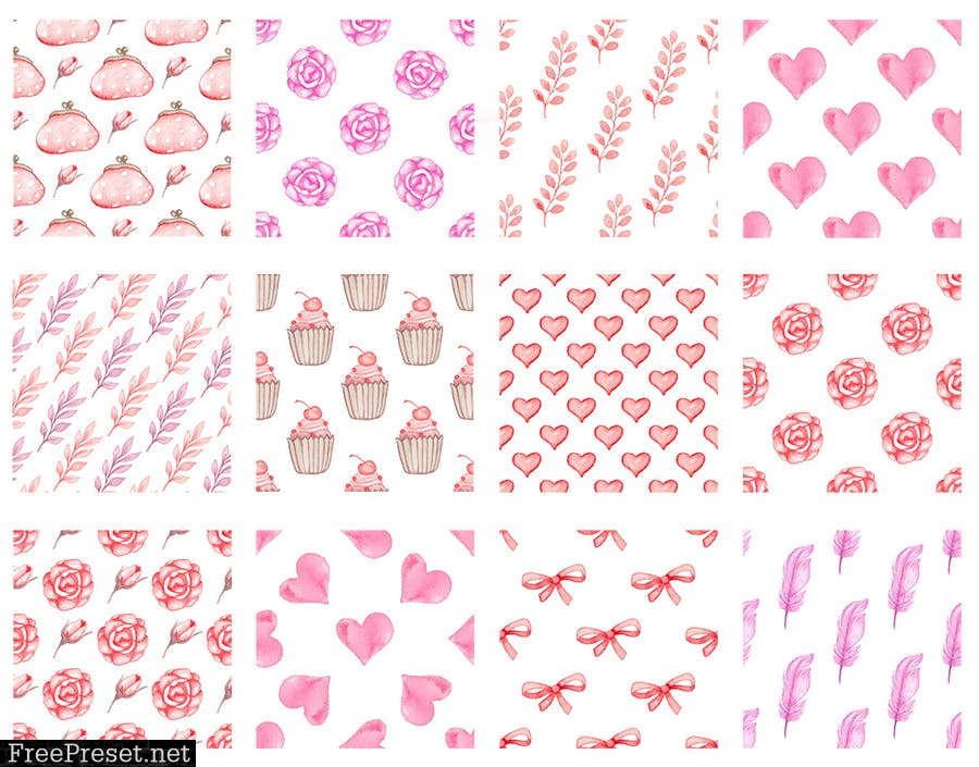 Romantic Seamless Patterns