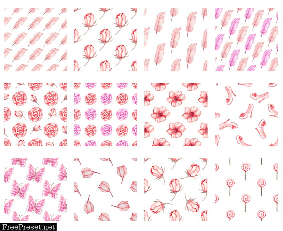 Romantic Seamless Patterns