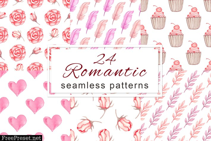 Romantic Seamless Patterns