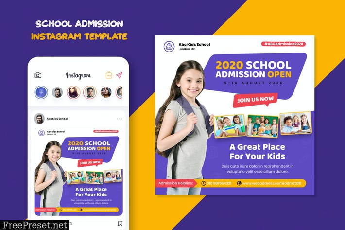 School Admission Instagram Template SJPEXGJ