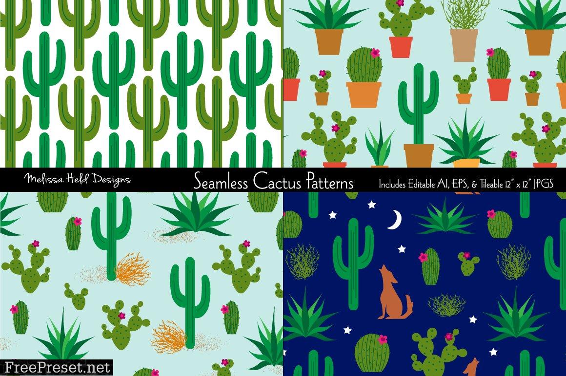 Seamless Cactus Patterns