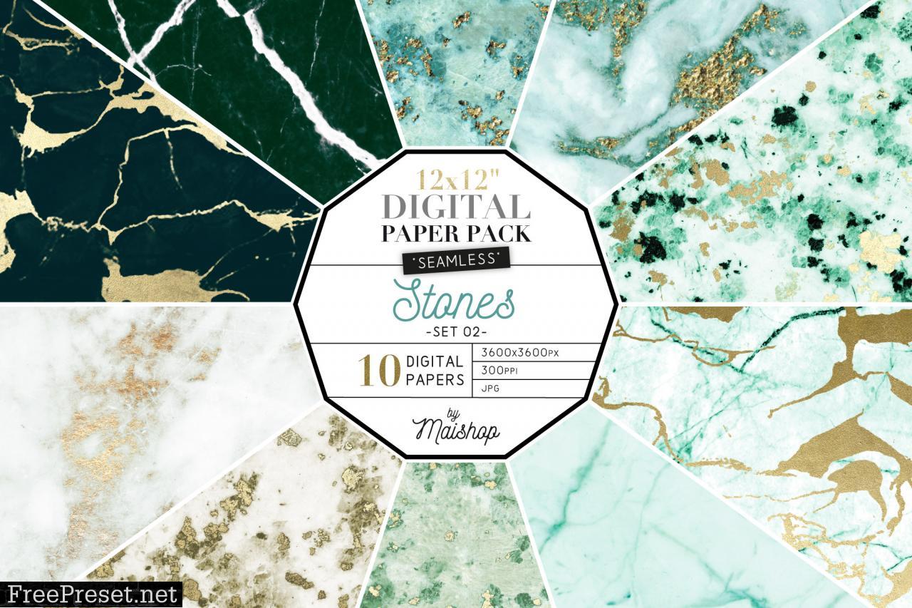 Seamless Digital Paper Stones Set 02