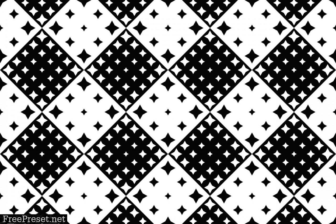 Seamless Monochrome Star Pattern