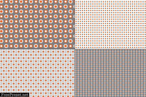 Seamless Orange Gray Geometrics