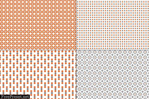 Seamless Orange Gray Geometrics