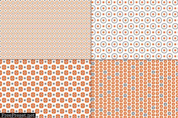 Seamless Orange Gray Geometrics