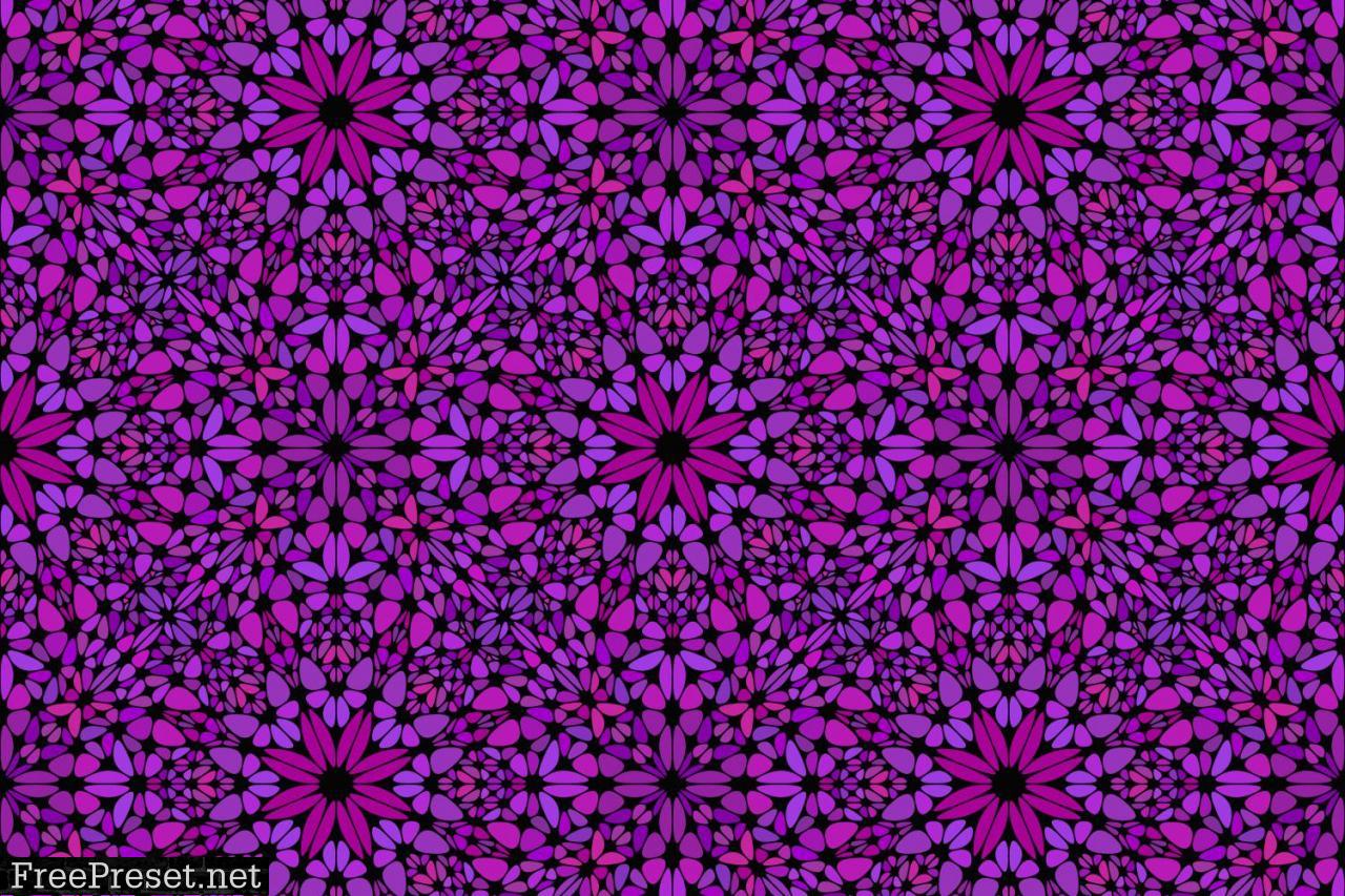 Seamless Purple Floral Mandala Pattern