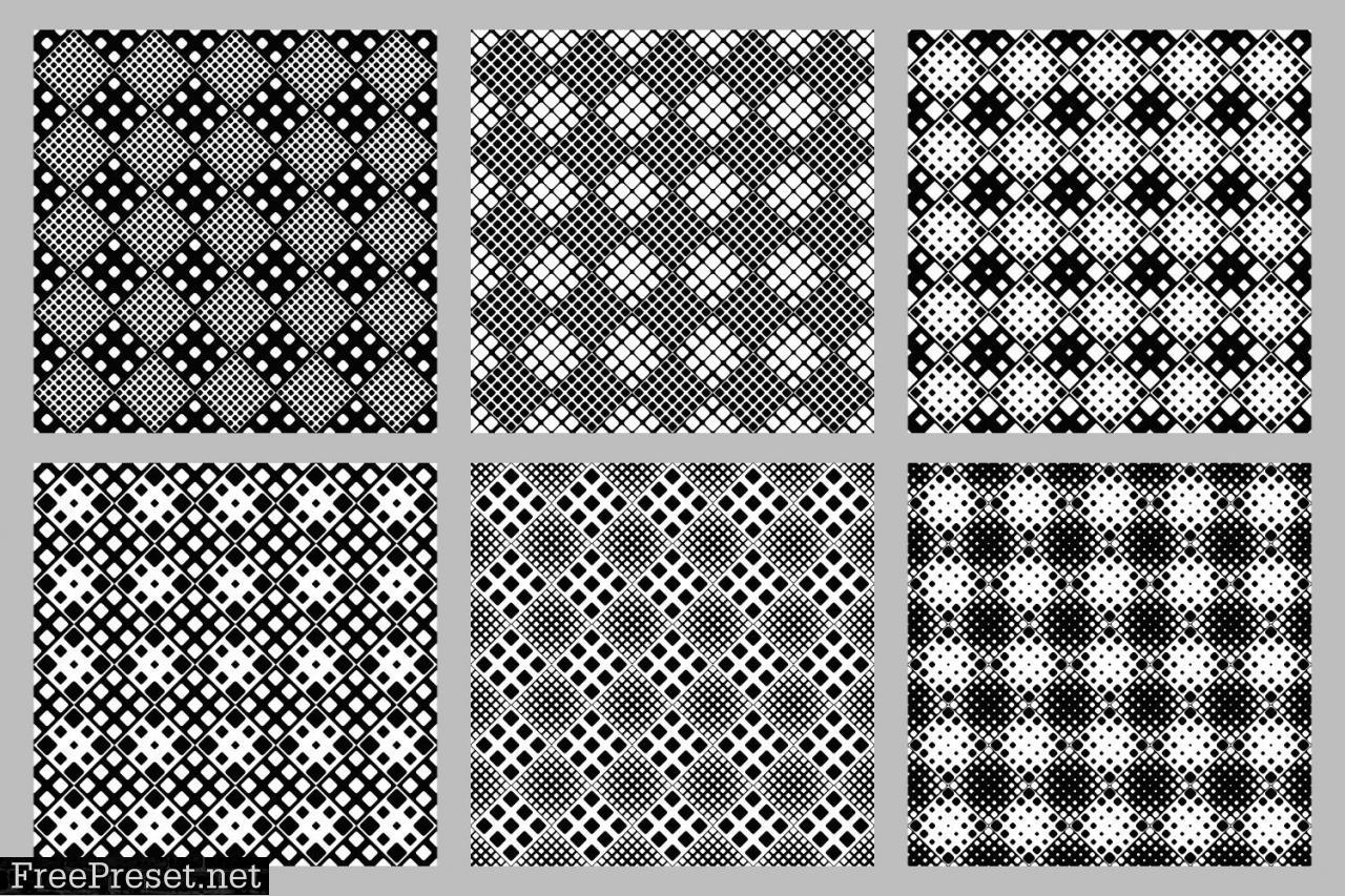 Seamless Rounded Square Pattern Set