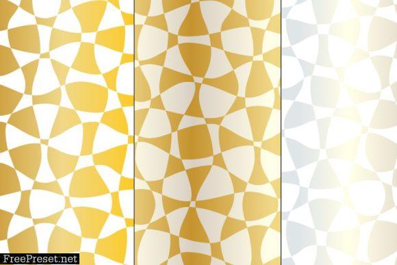 Seamless Silver Gold Wavy Geometrics