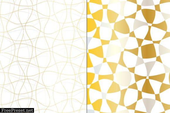 Seamless Silver Gold Wavy Geometrics