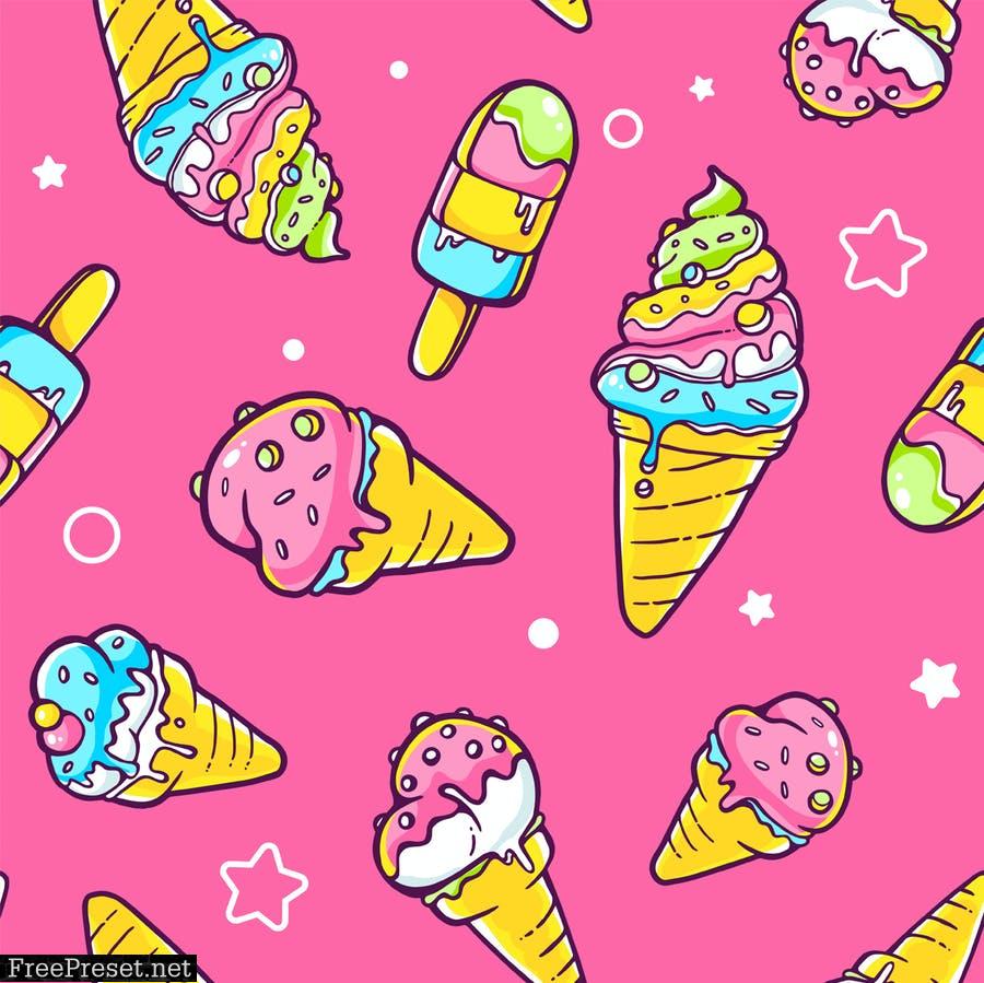 Set of colorful patterns with ice creams CHLV8T - EPS, JPG