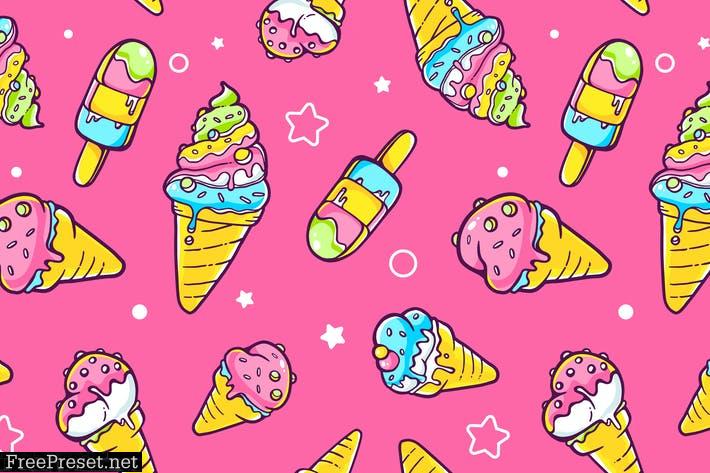 Set of colorful patterns with ice creams CHLV8T - EPS, JPG