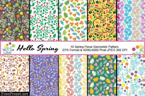 Spring Floral Geometric Pattern