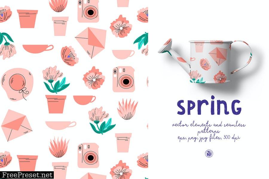 Spring - seamless patterns 77JHQFE