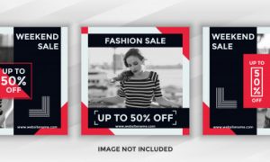 Square  banner fashion sale for social media post template pack