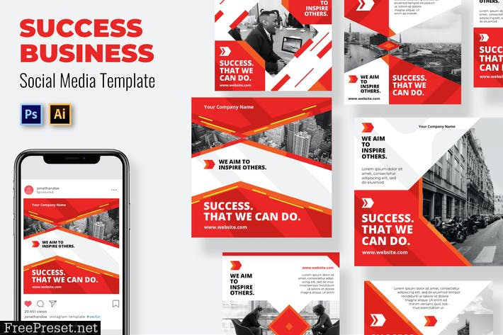 Success Business Social Media Template B635TBF