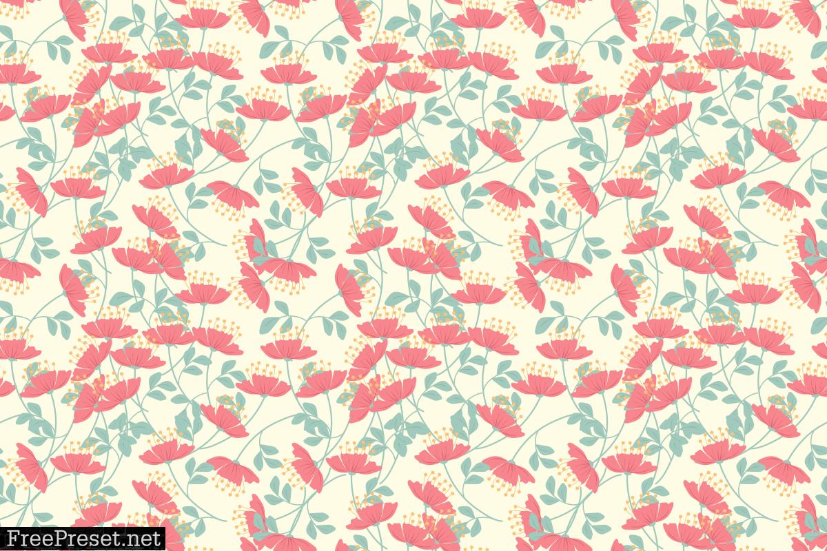 Sweet Flowers Seamless Pattern.