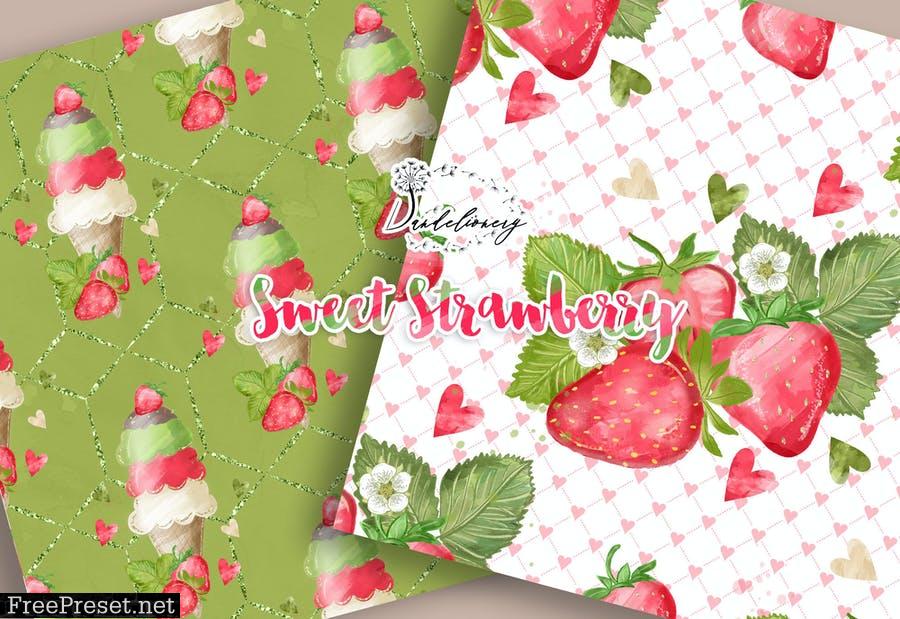 Sweet Strawberry digital paper pack SP2LMAF