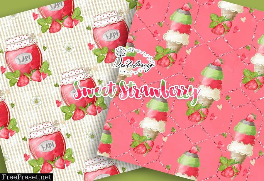 Sweet Strawberry digital paper pack SP2LMAF