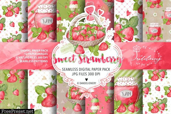 Sweet Strawberry digital paper pack SP2LMAF