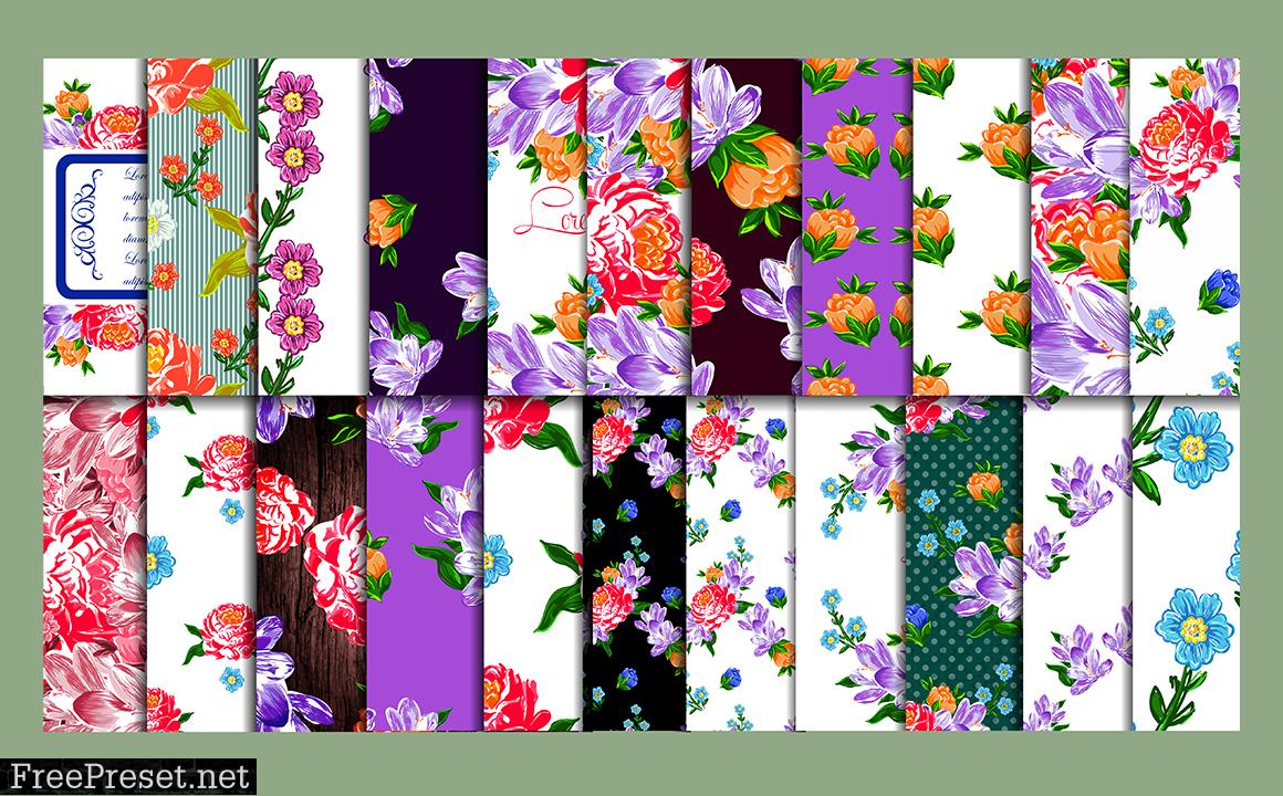 Textile Flowers Set