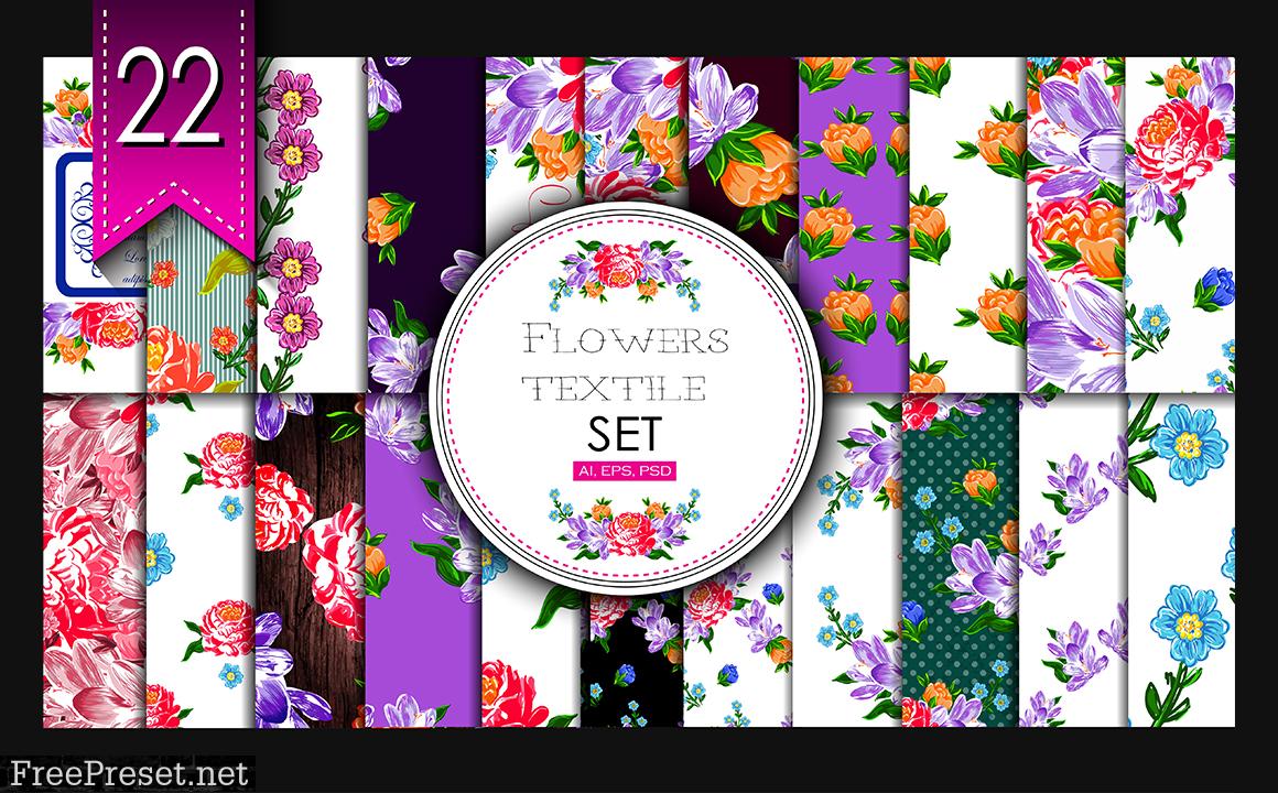 Textile Flowers Set