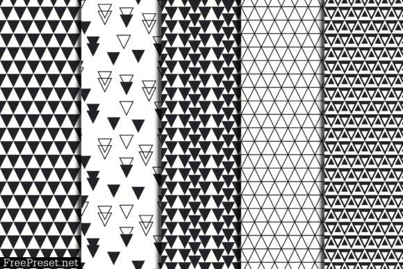 Triangles Vector Seamless Patterns