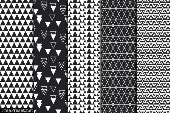 Triangles Vector Seamless Patterns