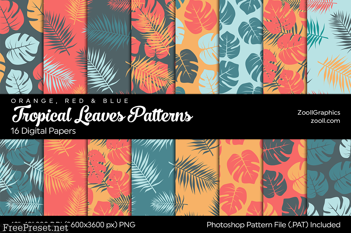 Tropical Leaves Digital Papers