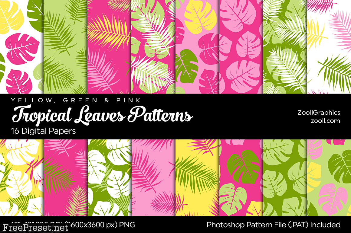 Tropical Leaves Digital Papers