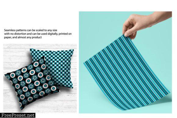 Turquoise, Black & White Patterns