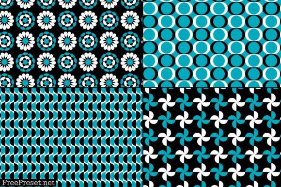 Turquoise, Black & White Patterns