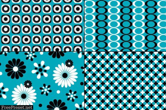 Turquoise, Black & White Patterns