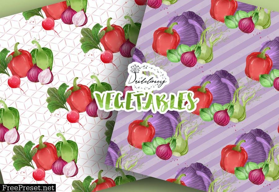 Vegetables digital paper pack N3UZWFF