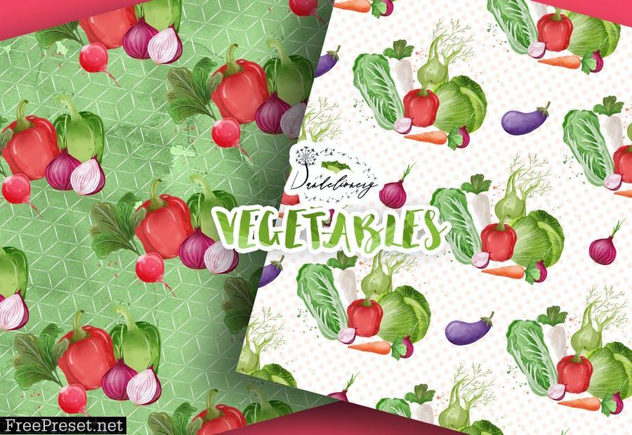 Vegetables digital paper pack N3UZWFF