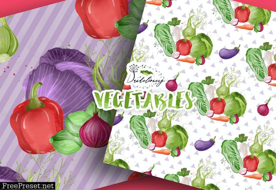 Vegetables digital paper pack N3UZWFF