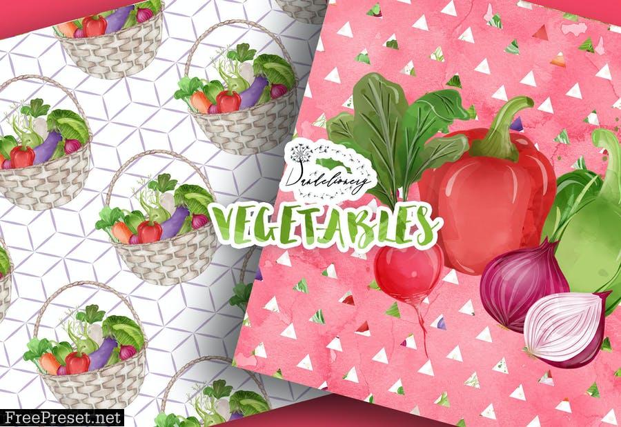 Vegetables digital paper pack N3UZWFF