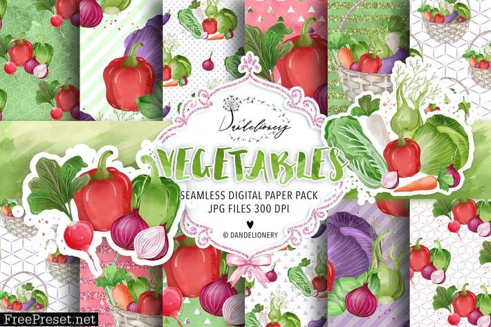 Vegetables digital paper pack N3UZWFF